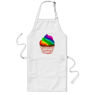 Anpassbares Regenbogen-Cupcake-Stolz-Design Lange Schürze