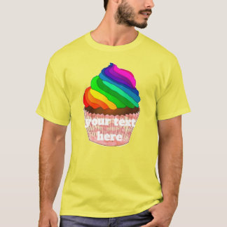 Anpassbares Regenbogen-Cupcake-Stolz-Design T-Shirt