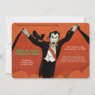 Anpassbares Retro-Dracula Einladung