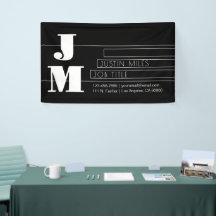 Anpassbares Retro-modernes Schwarz-Weiß-Monogramm