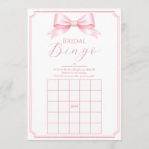 Anpassbares rosa Brautparty-Bingo-Geschenkspiel