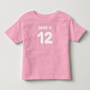 Anpassbares rosa (Front- und Rückendesign) Kleinki Kleinkind T-shirt