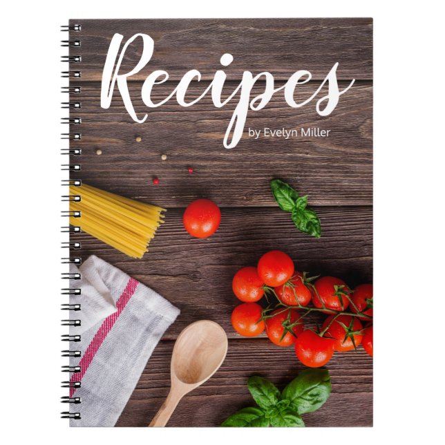Anpassbares rustikales Rezeptnotizbuch Notizblock (Vorderseite)