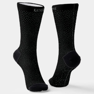 Anpassbares Schwarz-Weiß-Polka-Punkt-Design Socken