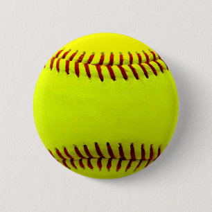 Anpassbares Softball-Gelb-Team Button
