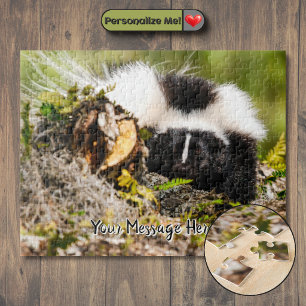 Anpassbares Streifen-Skunk-Farnstamm-Jigsaw-Puzzle Puzzle
