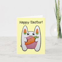 Anpassbares Süßes Kaninchen - Frohe Ostern Karte