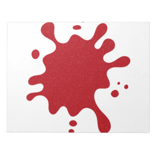 Anpassbares Tomatenrot Spritz Weiß Notizbuch Notizblock