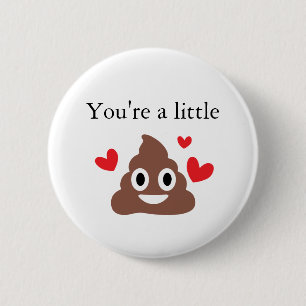 Anpassbares Valentinstag-Poo-Emoji Button
