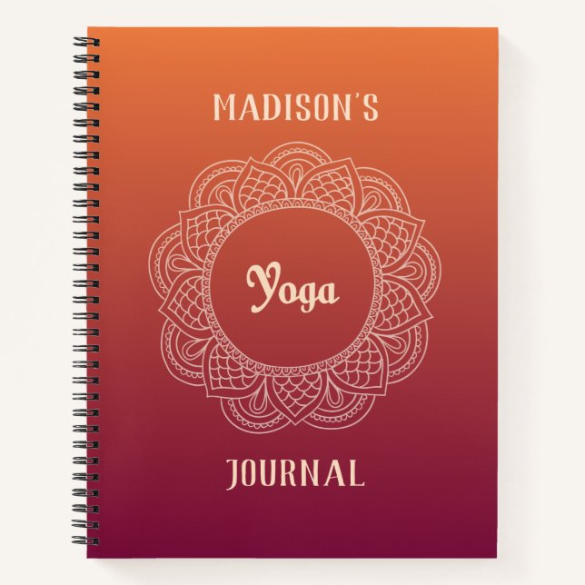 Anpassbares Yoga Journal Notizbuch (Vorderseite)