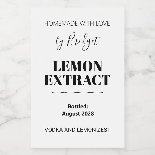 Anpassbares Zitronenextrakt-Etikett Weinetikett (Einzelnes Label)