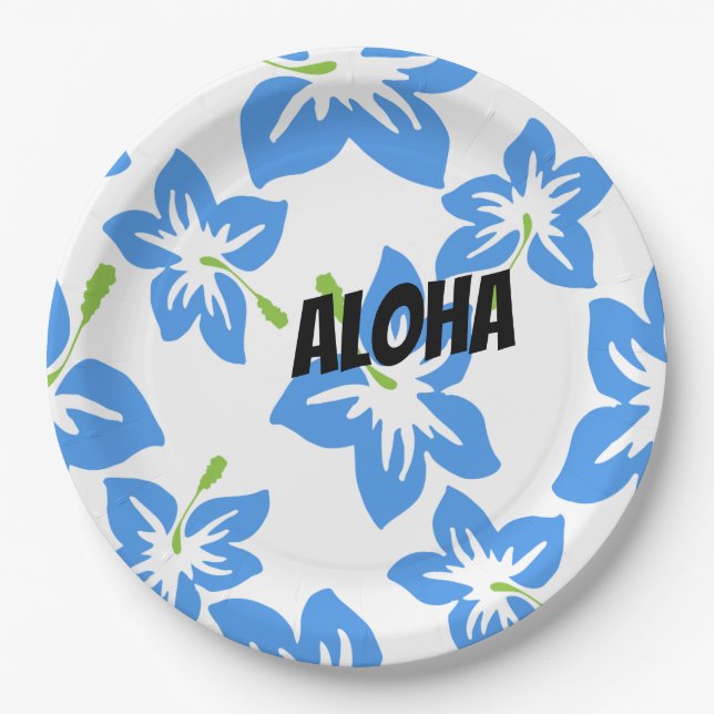Anpassen Cooler Hawaii-Blume Pappteller (Vorderseite)