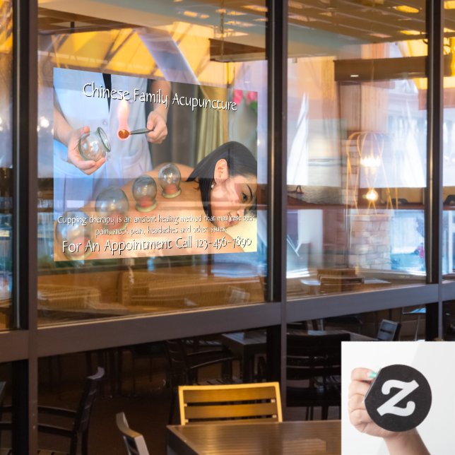 Anpassen der Akupunkturbehandlung 4 Fensteraufkleber (Restaurantfenster)