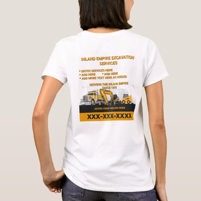 Anpassen der Bauweise des Generalunternehmers T-Shirt (Rückseite)