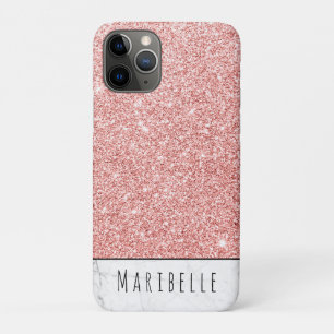 Anpassen der Blushed Rose Gold Imitate Glitzer Mar Case-Mate iPhone Hülle