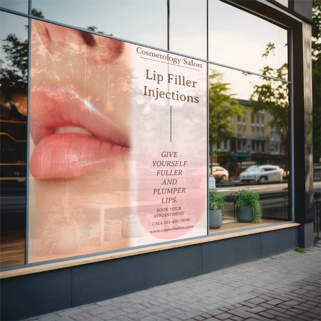 Anpassen der Botox Lip Filler Cosmetology Schönhei Fensteraufkleber (Von Creator hochgeladen)