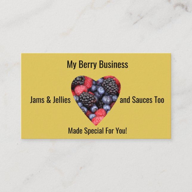 Anpassen der Business Card Berry Jams Jellies Visitenkarte (Vorderseite)