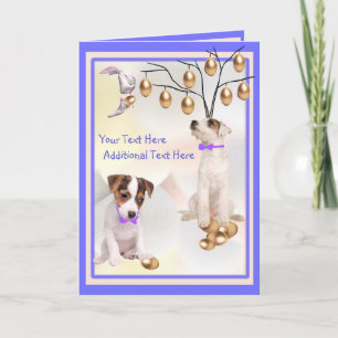 Anpassen der It Jack Russell Puppy Easter Card Feiertagskarte