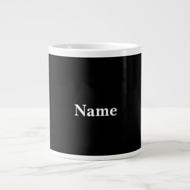 Anpassen der Jet-Black-Personalisierung mit Namen Jumbo-Tasse (Vorderseite)