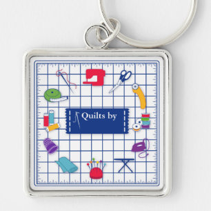 Anpassen der Label-Quilt-Zeit Schlüsselanhänger