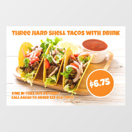 Anpassen der mexikanischen Food Hard Muschel Tacos Fensteraufkleber