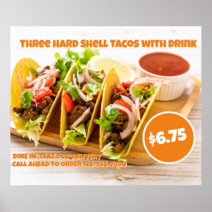 Anpassen der mexikanischen Food Hard Muschel Tacos Poster