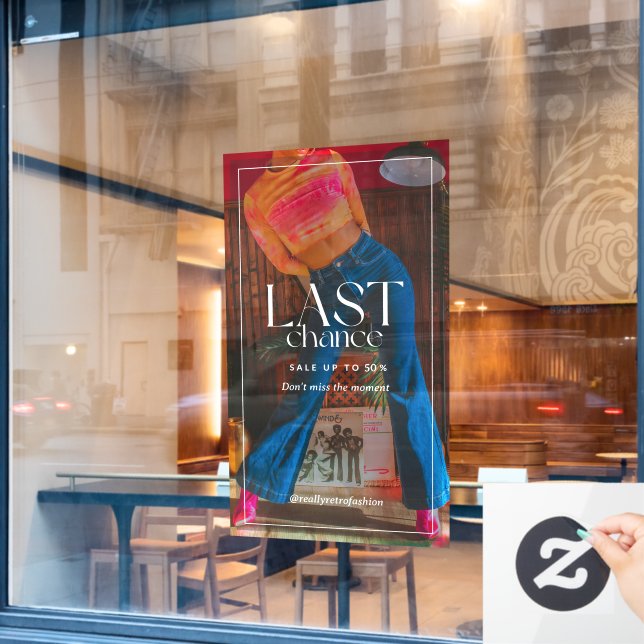 Anpassen der Minimal Modern 90er Fashion Sale Clea Fensteraufkleber (Café-Fenster)