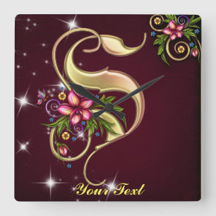 Anpassen der S-Wandsperre für Monogramm Quadratische Wanduhr