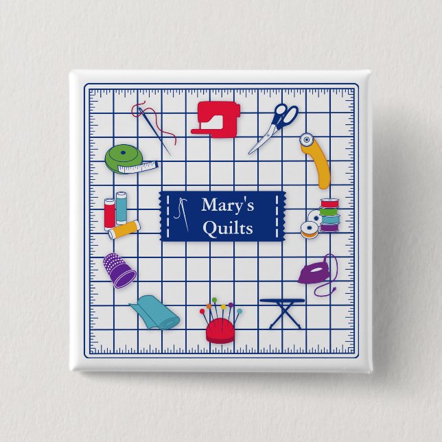 Anpassen der Schaltfläche Label-Quilt Button (Vorderseite)