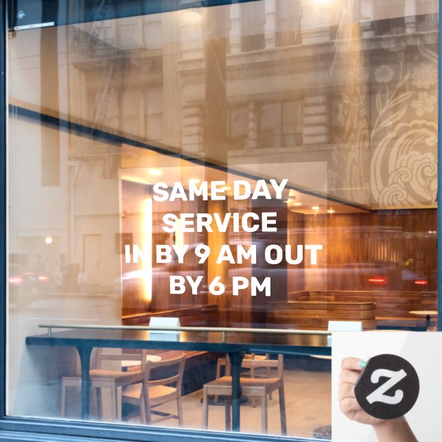 Anpassen der schnellen Abholung der Trockenreinige Fensteraufkleber (Café-Fenster)