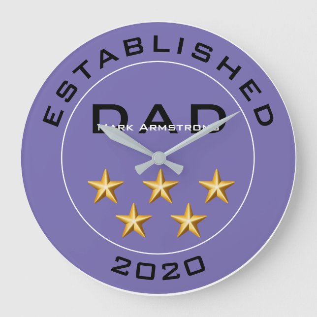 Anpassen der Top Five Star Vater, Step Vater Vater Große Wanduhr (Vorderseite)