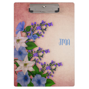 Anpassen der Vintagen Landesflora mit Monogramm Klemmbrett