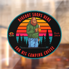 Anpassen der Vorderseite des Bigfoot Camp Coffee S Fensteraufkleber