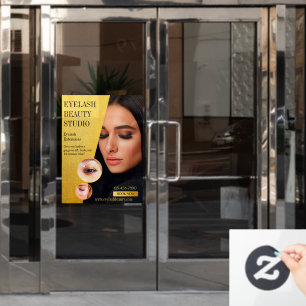 Anpassen der Vordertür von Eyelash Extensions Stud Fensteraufkleber