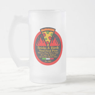 Anpassen der Werbeaktion für Pizzeria mit Holzofen Mattglas Bierglas