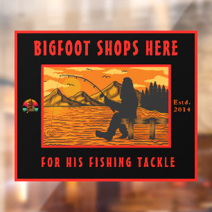 Anpassen des Bigfoot Fishing Tackle Shop-Logos Fensteraufkleber