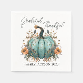 Anpassen des Erntedanks Rustic Blue Pumpkin Serviette