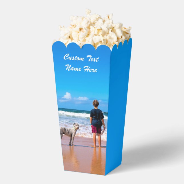 Anpassen des Foto-Popcornfelds mit Textname Geschenkschachtel (Geplatzt)