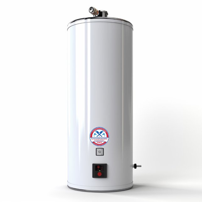 Anpassen des Geschäftsfensters des Klempnergeschäf Runder Aufkleber (Von Creator hochgeladen)