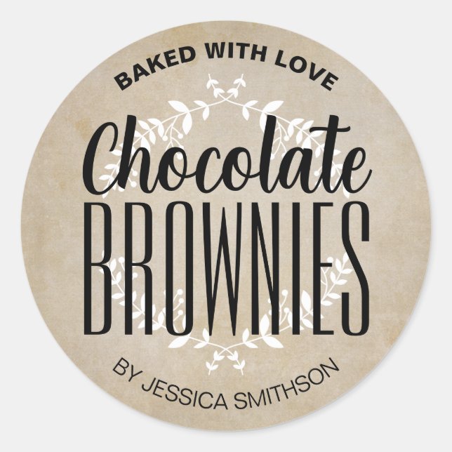 Anpassen des hausgemachten Etiketts HM001_08rdv3 Runder Aufkleber (Vorderseite)