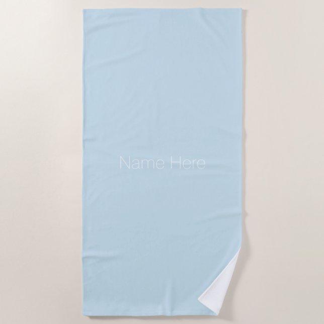 Anpassen des hellblauen Namens in Monogramm Strandtuch (Vorderseite)
