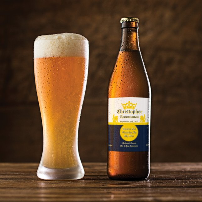 Anpassen des Hochzeitsempfang-Trauzeugen usw. Bierflaschenetikett (Von Creator hochgeladen)