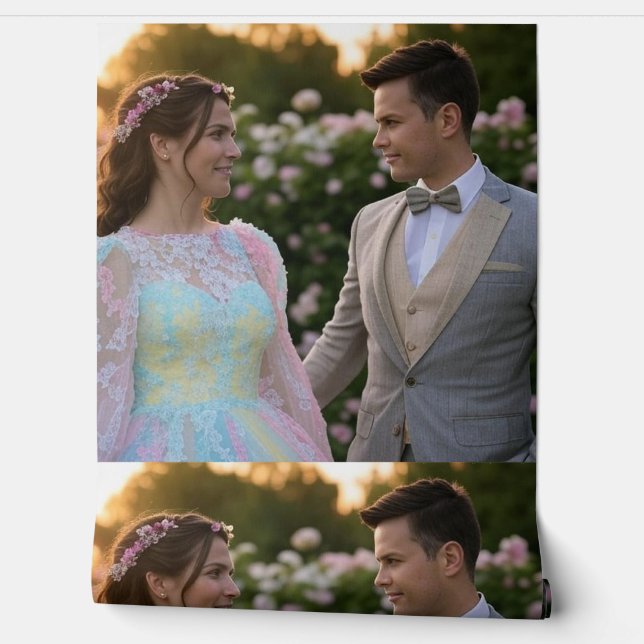 Anpassen des Hochzeitsstichtels hinzufügen Tapete (Abrollen)