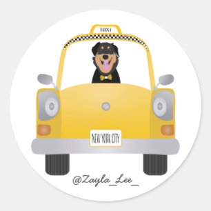 Anpassen des Hundes für soziale Medien Runder Aufkleber