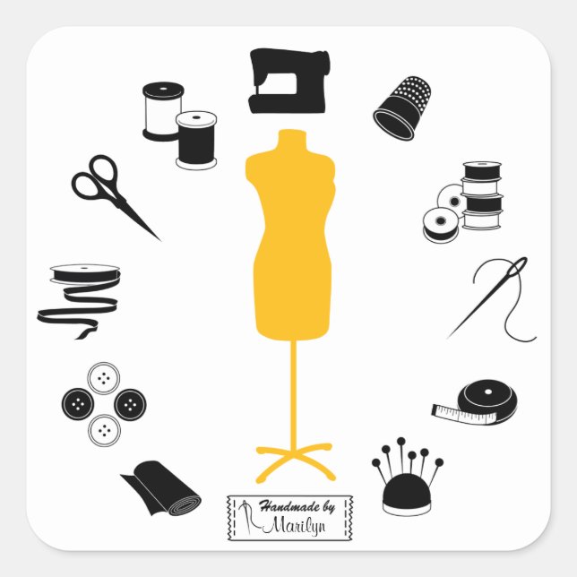 Anpassen des Label-Aufklebers Quadratischer Aufkleber (Vorderseite)