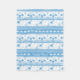 Anpassen des Labrador Guide Hundeschema Blau Fleecedecke