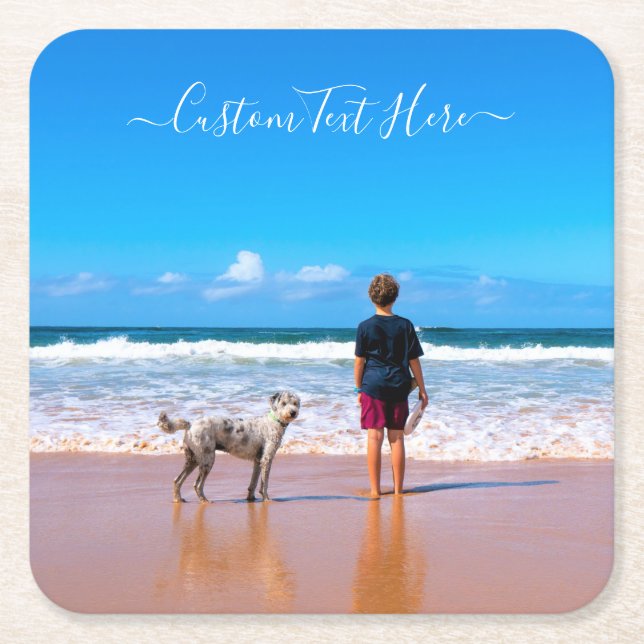 Anpassen des Papierdokumentlaufwerks des Fotos mit Rechteckiger Pappuntersetzer (Vorderseite)