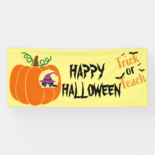 Anpassen des Party für Schwarze Katzen-Halloween-D Banner (Horizontal)