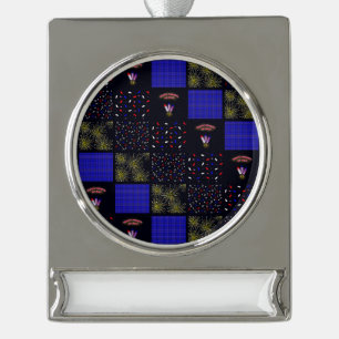 Anpassen des Patchwork-Musters für Amerikanische U Banner-Ornament Silber