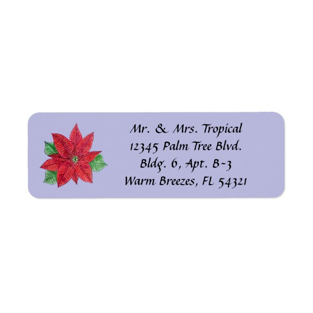 Anpassen des Poinsettia Long Address Label - Laven (Vorne)